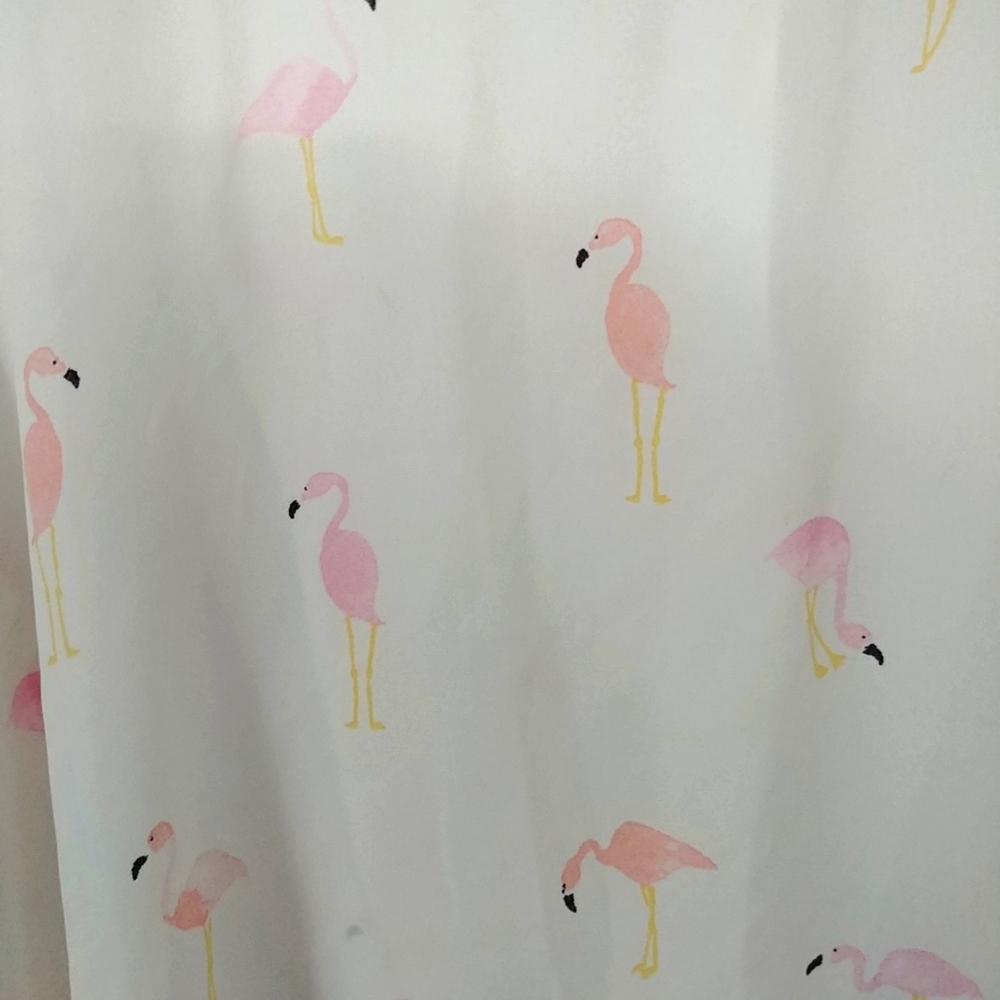 Torrid Women's White Shortsleeve Blouse Pink Flamingo Size 3 (A) - Picture 6 of 6